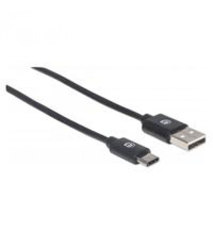 CABLE USB-C AM-CM 0.5M V2 NEGRO MANATTAN