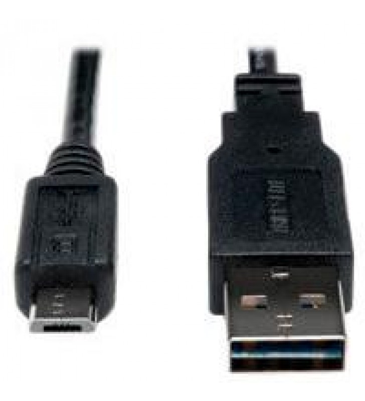 CABLE USB 2.0 TRIPP-LITE UR050-001-24G DE ALTA VELOCIDAD (REVERSIBLE TIPO (A) CONECTOR 2 MICRO (B) D