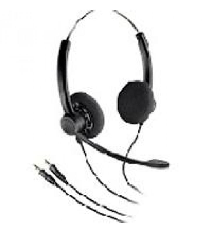 AUDIFONO CON MICROFONO DE DIADEMA PLANTRONICS SP12-PC ALAMBRICA BINAURAL PARA PC 3.5MM