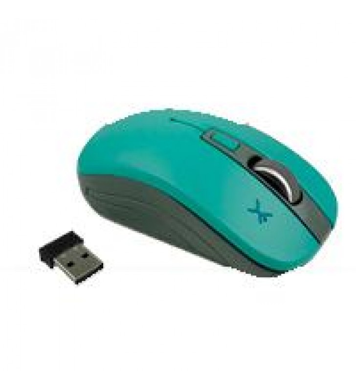 MOUSE OPTICO INALAMBRICO ESSENTIALS 800 A 1600 DPI PERFECT CHOICE TURQUESA