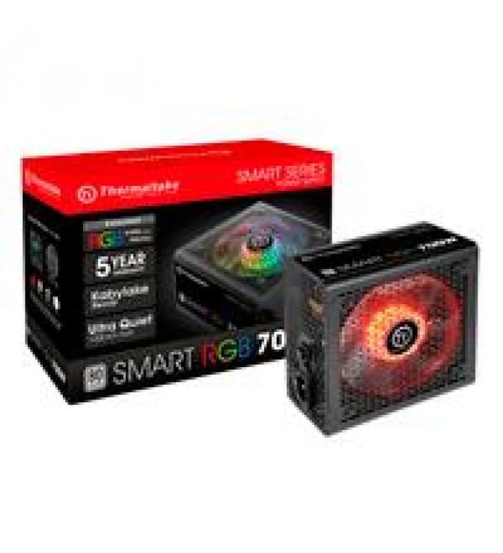 FUENTE DE PODER THERMALTAKE SMART RGB 700 ATX 700W 80 PLUS WHITE PC GAMER RGB