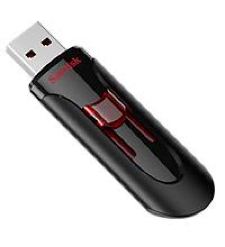 MEMORIA SANDISK 128GB USB 3.0 CRUZER GLIDE Z600 NEGRO C/ROJO