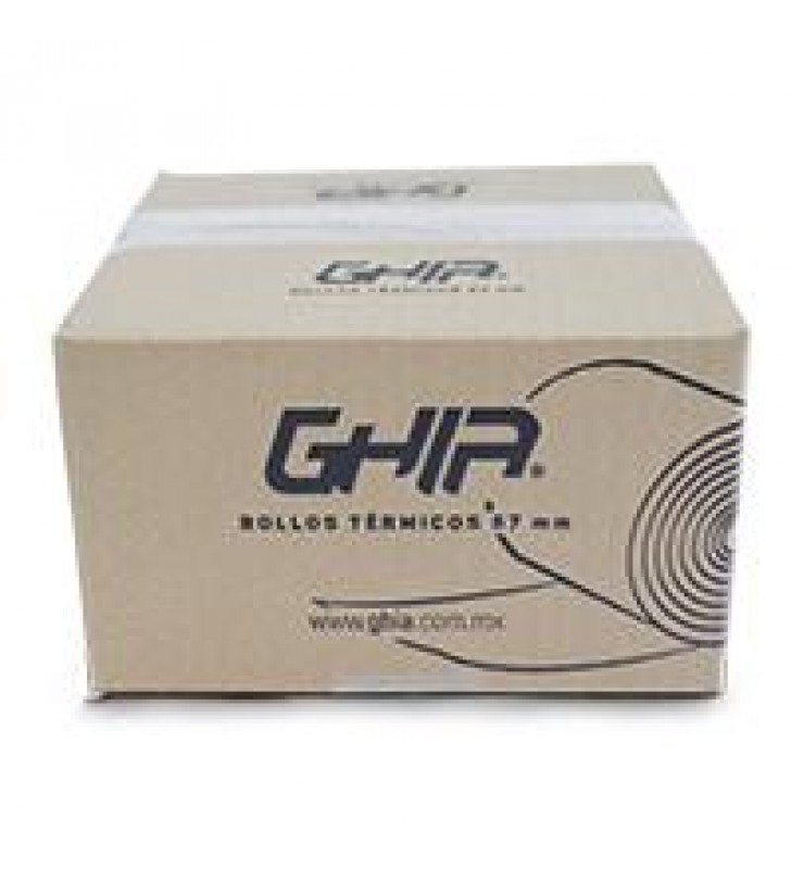 CAJA ROLLO PAPEL TERMICO GHIA 57X40 MM /50 PIEZAS /PARA IMPRESORAS DE 58MM