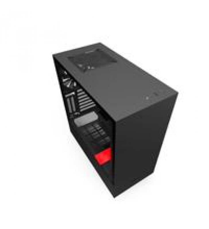 GABINETE NZXT H510I COMPACT/NEGRO-ROJO/MEDIA TORRE/ITX/ATX/CRISTAL TEMPLADO/RGB/GAMER