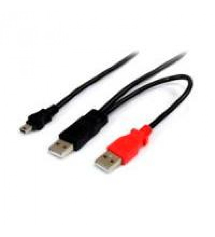 CABLE DE 1.8M USB EN Y PARA DISCOS DUROS EXTERNOS - 2X USB A MACHO A 1X USB MINI B MACHO - STARTECH.