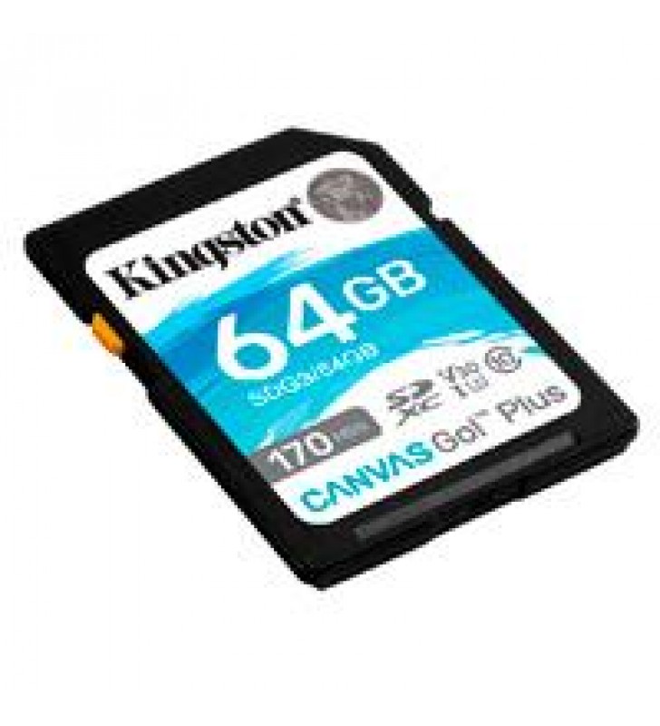 MEMORIA KINGSTON SDXC CANVAS GO PLUS 64GB UHS-I U3 V30 CLASE 10