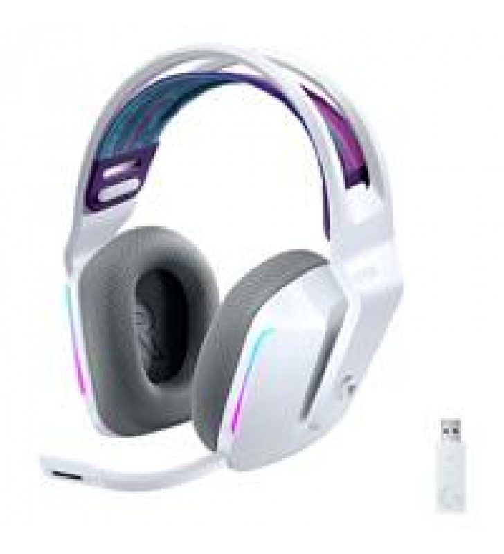 AUDIFONOS GAMING TIPO DIADEMA LOGITECH G733 LIGHTSPEED WHITE INALAMBRICO USB 1MS RECARGABLE 29HRS DE