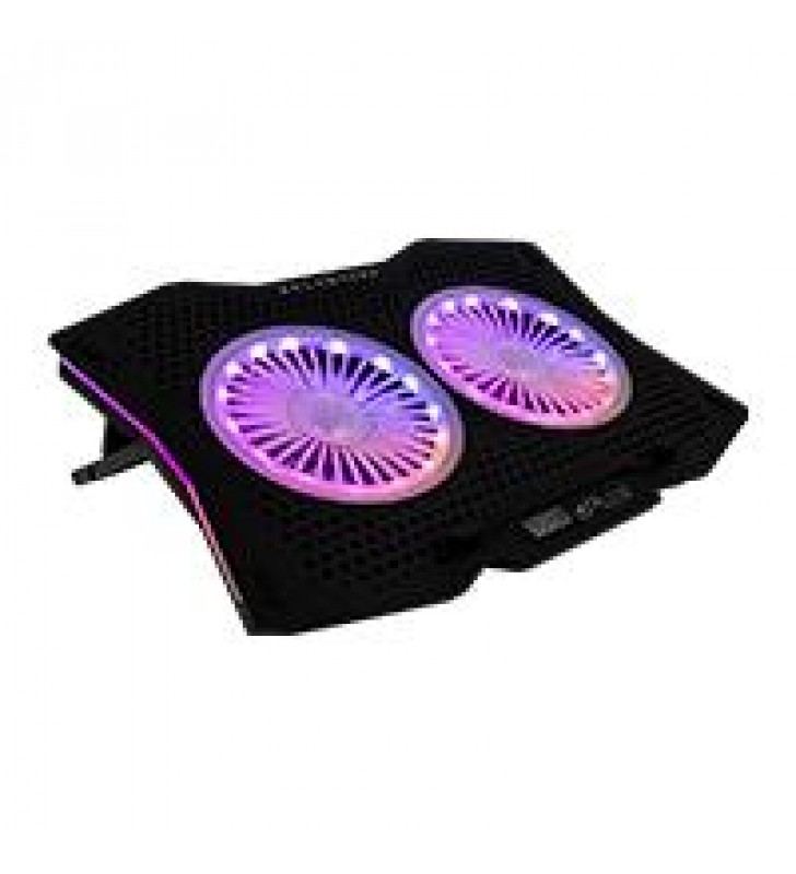 BASE ENFRIADORA GAMER BALAM RUSH EOLOX BL750/P-LAPTOP 15.6 - 17 /RGB/2 VENTILADORES/NEGRO/BR-931304