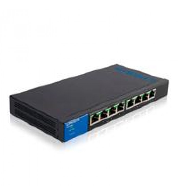 SWITCH LINKSYS LGS108P 8 PUERTOS GIGABIT CON 4 PUERTOS POE 30 WATTS POR PUERTO QOS