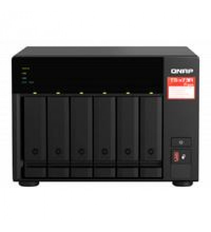 NAS QNAP TS-673A-8G /6 BAHIAS /NCLEO CUADRUPLE 2.2GHZ/8GB DDR4 AMPLIABLES A 64 GB/LAN 25GBE X2/USB 3