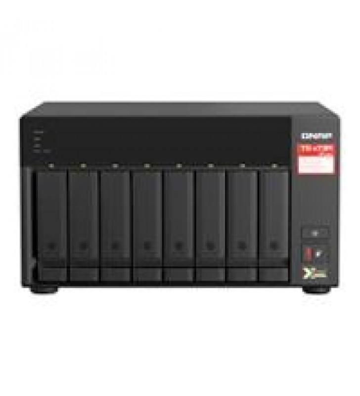 NAS QNAP TS-873A-8G-US /8 BAHIAS SATA DE 35 /NCLEO CUADRUPLE 2.2GHZ/ 8GB DDR4 HASTA 64 GB/ LAN 25 GB