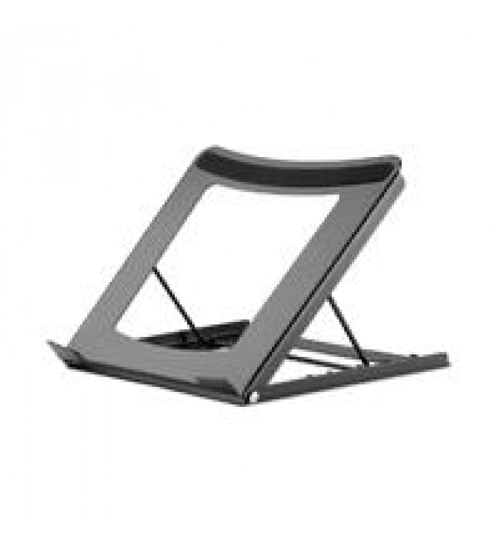 SOPORTE AJUSTABLE PARA LAPTOPS Y TABLETAS HASTA 5 KG PLEGABLE EN CINCO POSICIONES NEGRO
