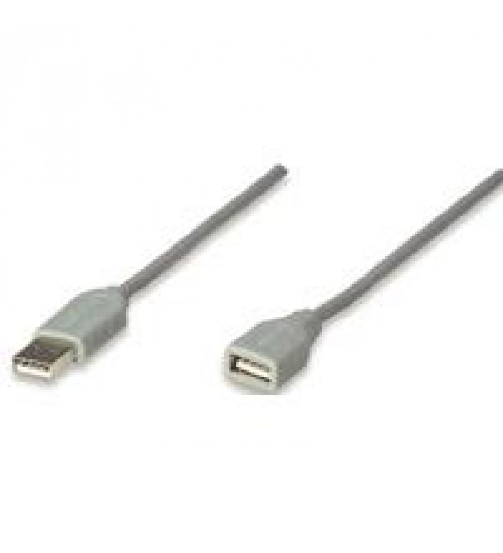 CABLE USB 1.1 EXTENSION MANHATTAN 1.8 MTS TIPO A MACHO - A HEMBRA GRIS