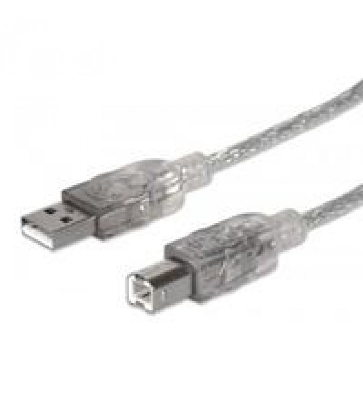 CABLE USB 2.0 MANHATTAN A-B DE 1.8 MTS PLATA