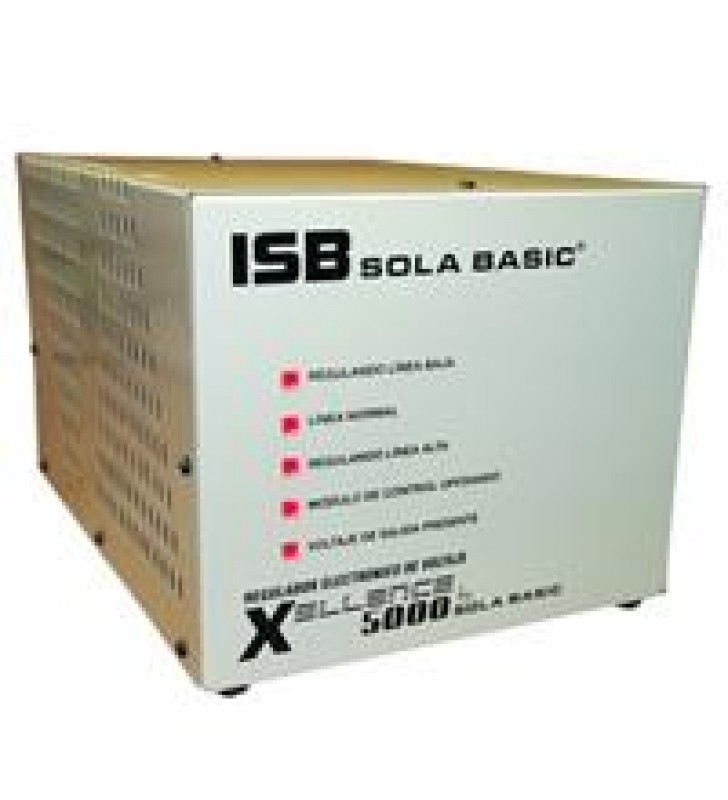 REGULADOR ELECTRONICO DE VOLTAJE SOLA BASIC ISB XELLENCE DE 5000VA MONOFASICO 120VA DE 5000VCA MODEL