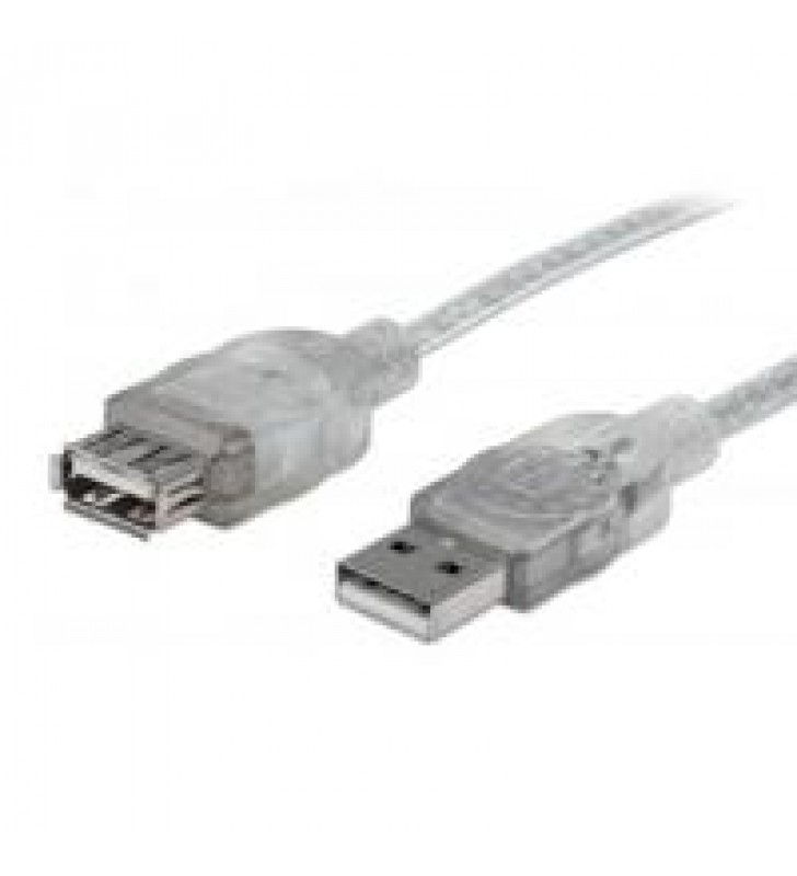 CABLE USB 2.0 EXTENSION MANHATTN 1.8 MTS TIPO A MACHO - A HEMBRA PLATA