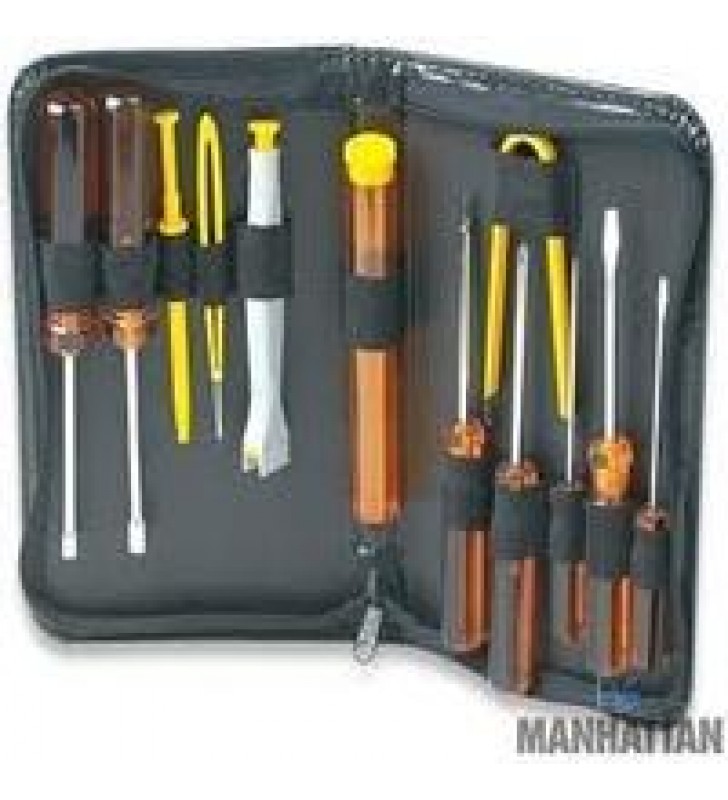 KIT HERRAMIENTAS MANHATTAN P/MANTENIMIENTO COMPUTO 13 PZAS