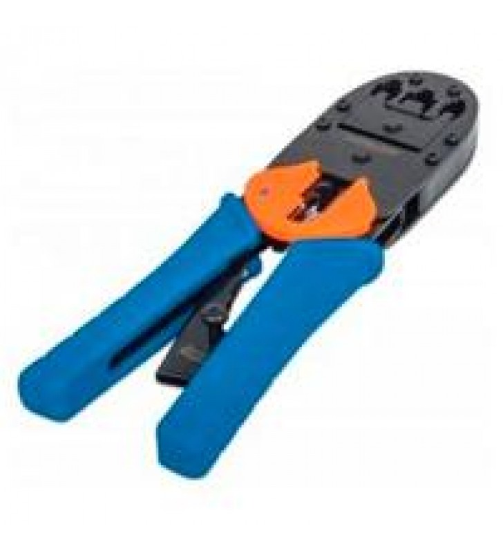 PINZA CRIMPEADORA INTELLINET PARA PLUGS RJ11/RJ12/RJ45 CON TRINQUETE