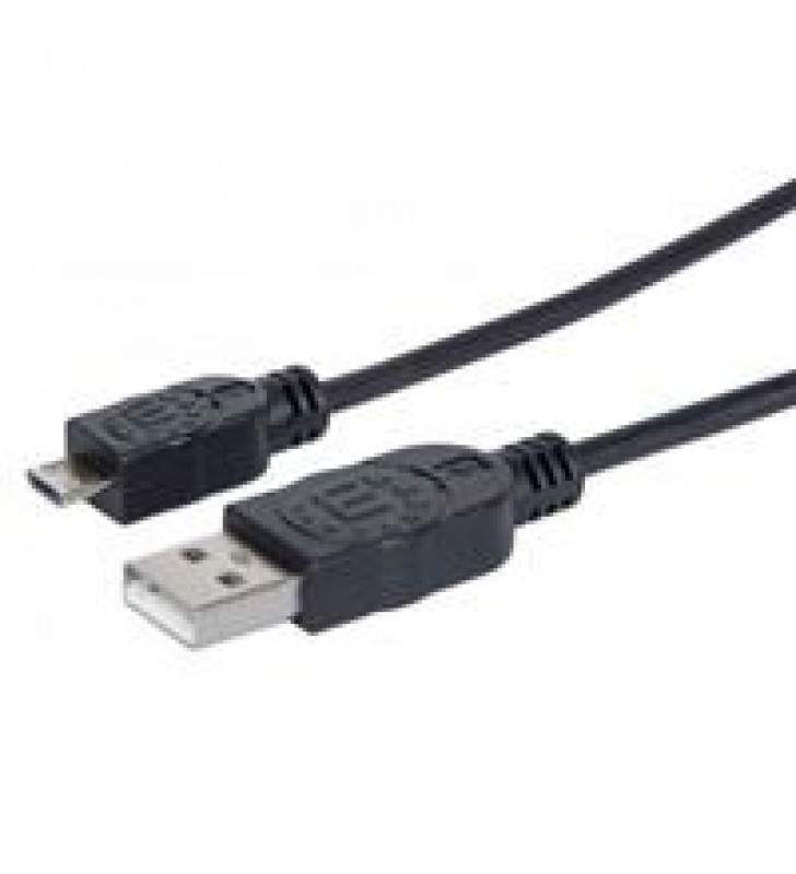 CABLE USB 2.0 TIPO A - MICRO USB 0.5 MTS NEGRO P/DISPOSITIVOS MOVILES