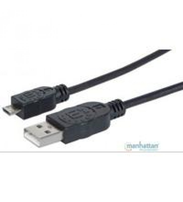 CABLE USB 2.0 TIPO A - MICRO USB 1.8 MTS NEGRO P/DISPOSITIVOS MOVILES