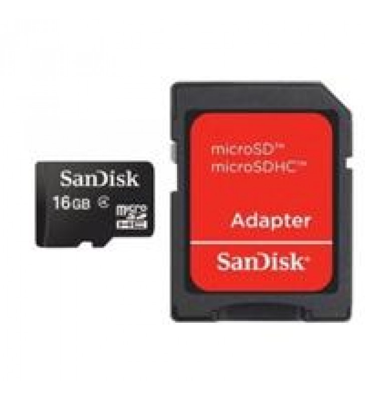 MEMORIA SANDISK 16GB MICRO SD CLASE 4 C/ADAPTADOR