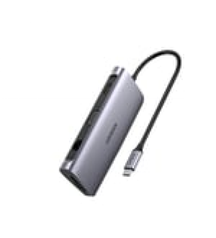 HUB USB-C A 3 USB 3.0 / HDMI 4K@30HZ / RJ45 ( GIGABIT ETHERNET)  / VGA / LECTOR TARJETAS SD+TF (USO SIMULTANEO) / USB C PD CARGA 100W /  9 EN 1