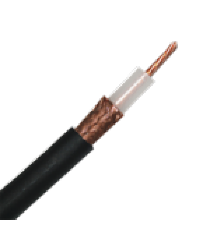 RETAZO DE 1 METRO DE CABLE RG213U CON BLINDAJE DE MALLA TRENZADA DE COBRE 97%, AISLAMIENTO DE POLIETILENO.