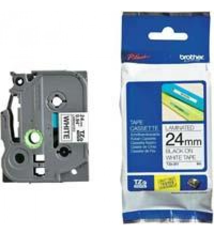 CINTA BROTHER LAMINADA TZE251 NEGRO SOBRE BLANCO DE 24 MM