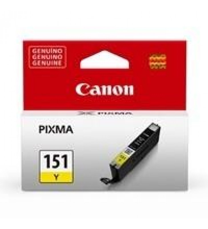 CARTUCHO CANON CLI-151Y AMARILLO RENDIMIENTO APROX 310  PAGINAS COMPATIBLE CON  MG5410 MG5510 MG5610