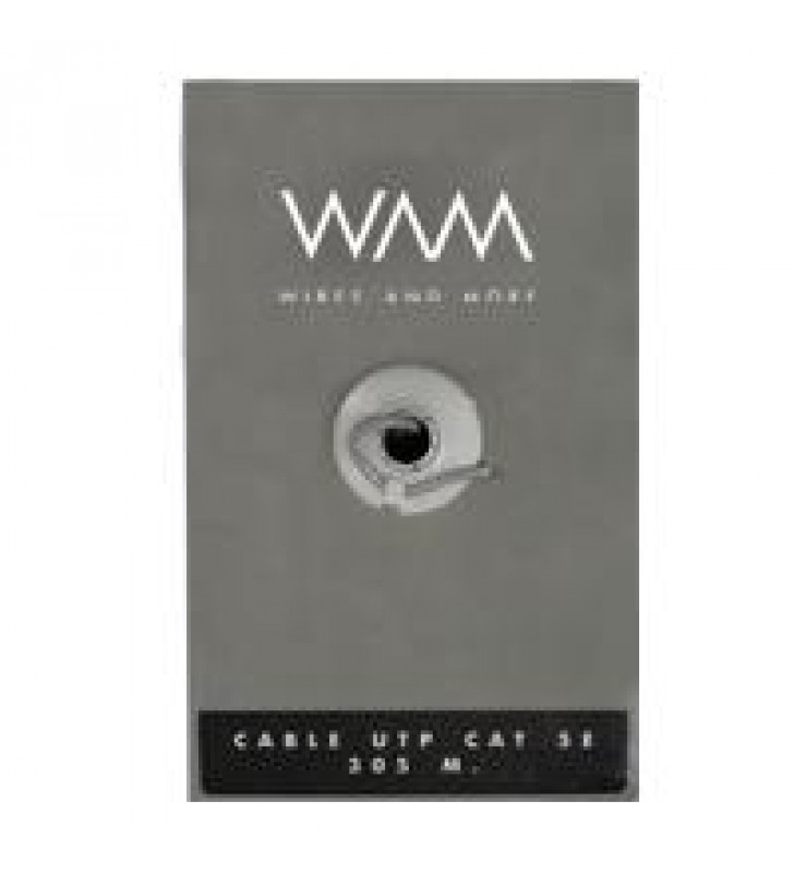 BOBINA DE CABLE WAM CAT5E UTP CCA 24 AWG 305 MTS COLOR GRIS