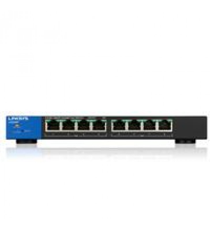 SWITCH LINKSYS LGS308P  8 PUERTOS RJ45 GIGABIT POE 30 WATTS POR PUERTO ADMINISTRABLE CAPA 2 SMART