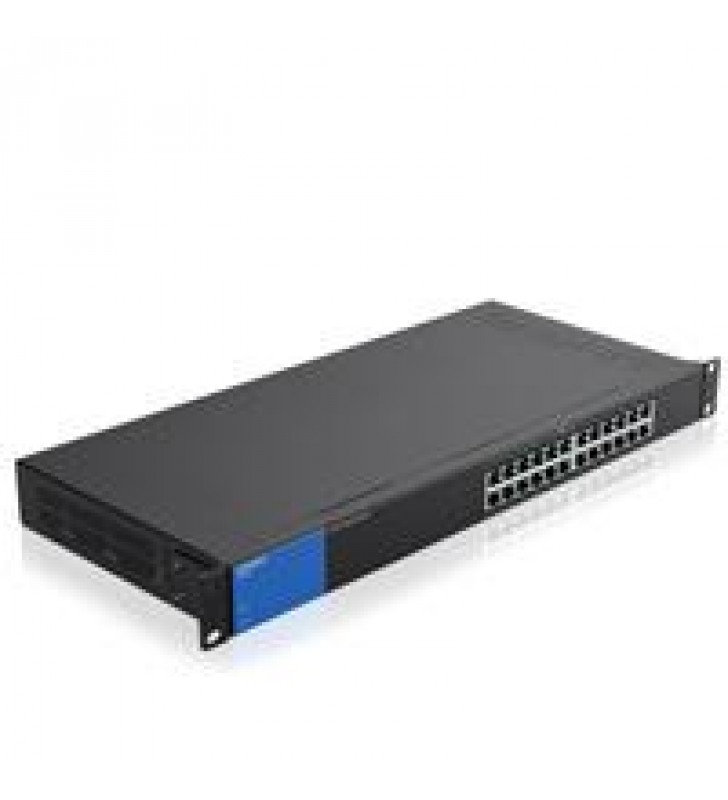 SWITCH LINKSYS  LGS124P  24 PUERTOS GIGABIT 10 PUERTOS POE+ 30 WATTS POR PUERTO P/RACK QOS