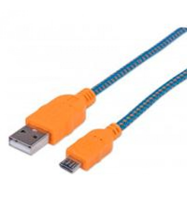 CABLE MANHATTAN USB 2.0 TIPO A - MICRO B USB 1.0 MTS AZUL/NARANJA P/DISPOSITIVOS MOVILES