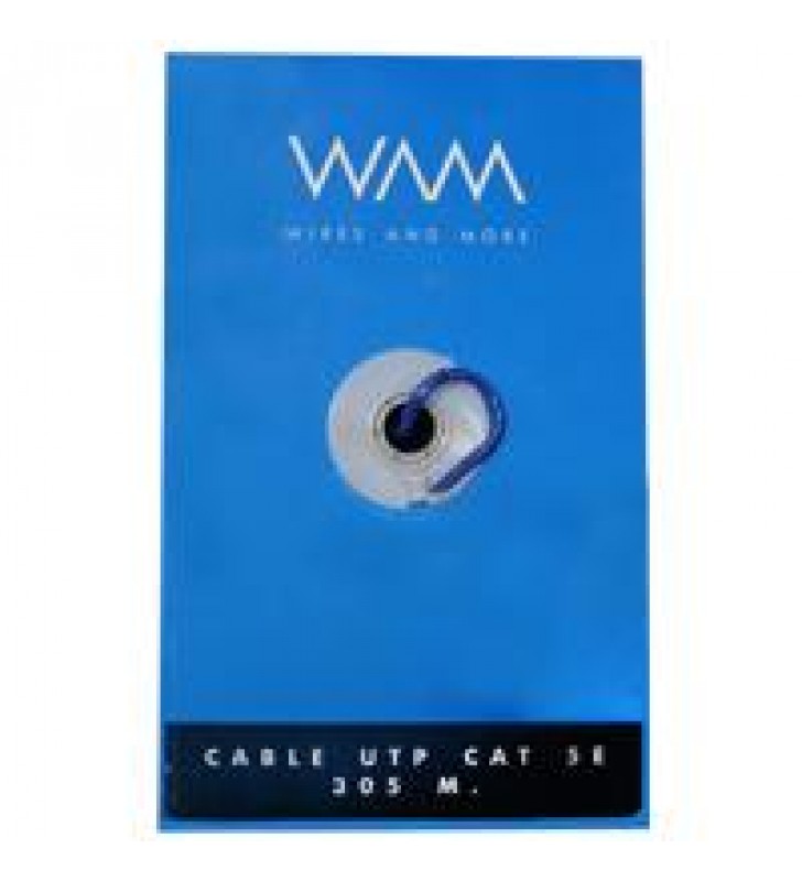 BOBINA DE CABLE WAM CAT5E UTP CCA 24 AWG 305 MTS COLOR AZUL