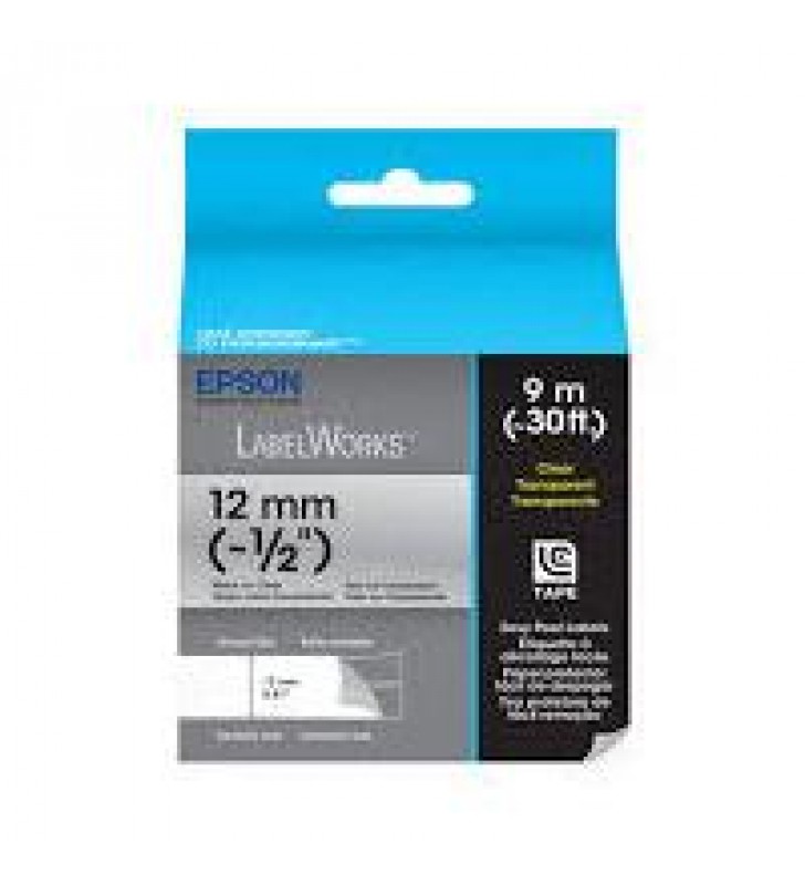 CINTA EPSON PARA ROTULADORA LW300/LW400 12 MM (1/2) NEGRO/TRANSPARENTE CINTA EPSON PARA ROTULADORA LW300/LW400 12 MM (1/2) NEGRO/TRANSPARENTE