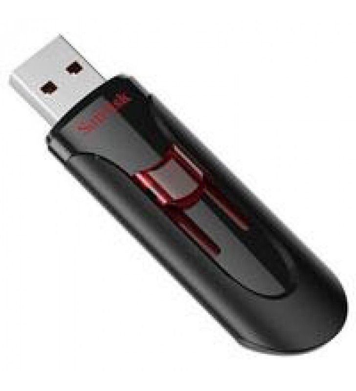 MEMORIA SANDISK 16GB USB 3.0 CRUZER GLIDE Z600 NEGRO C/ROJO