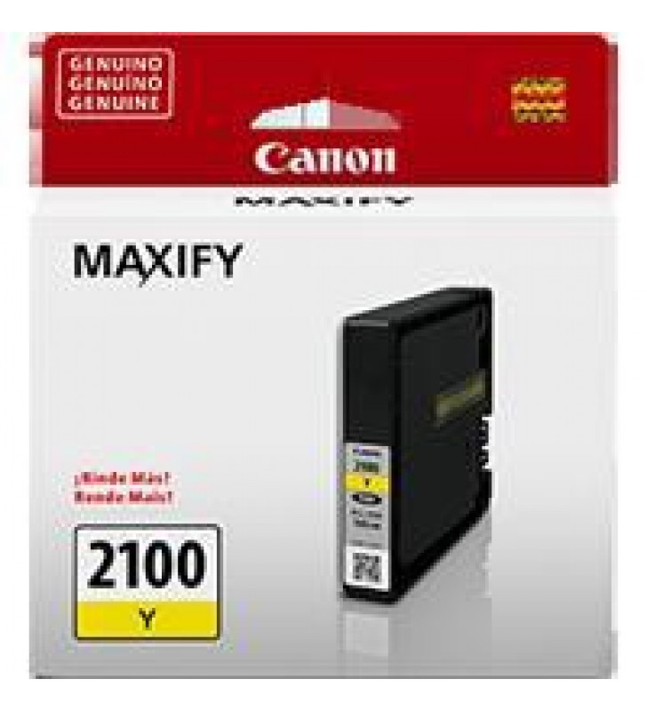 CARTUCHO CANON PGI-2100Y AMARILLO RENDIMIENTO APROX 720 PAGINAS  COMPATIBLE CON IB4010 MB5110 MB5310