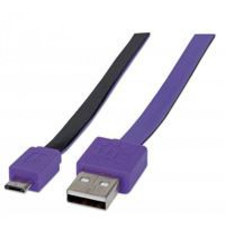 CABLE MANHATTAN USB V2.0 A-MICRO B 1.0M PLANO NEGRO/MORADO