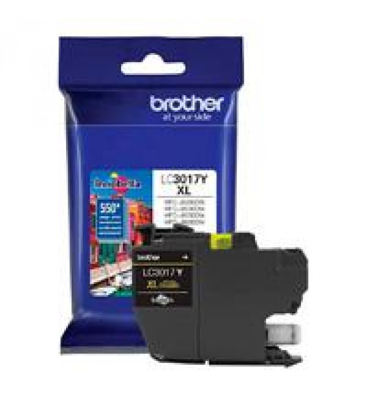 CARTUCHO DE TINTA AMARILLO BROTHER LC3017Y RENDIMIENTO 550 PAGINAS AL 5 DE COBERTURA