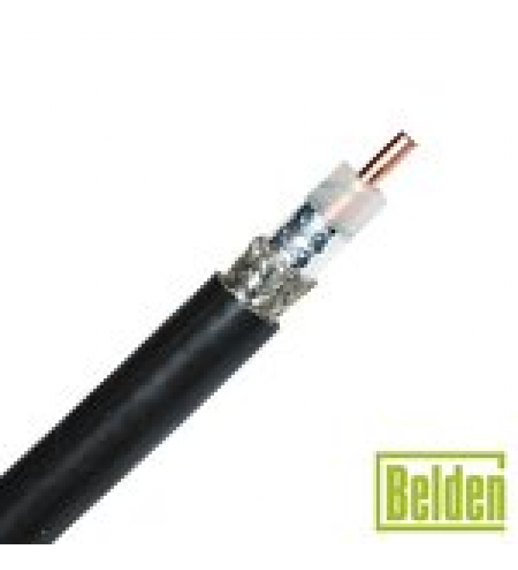 RETAZO DE 3 METROS DE CABLE COAXIAL TIPO RG-8/U, CONDUCTOR CENTRAL DE 2.74 MM EN COBRE SOLIDO CAL. 10, CON 90% DE BLINDAJE DE MALLA TRENZADA DE COBRE ESTANADA + CINTA DUOBOND, AISLAMIENTO DE POLIETILENO SEMI-SOLIDO, FORRO DE PVC. PREC