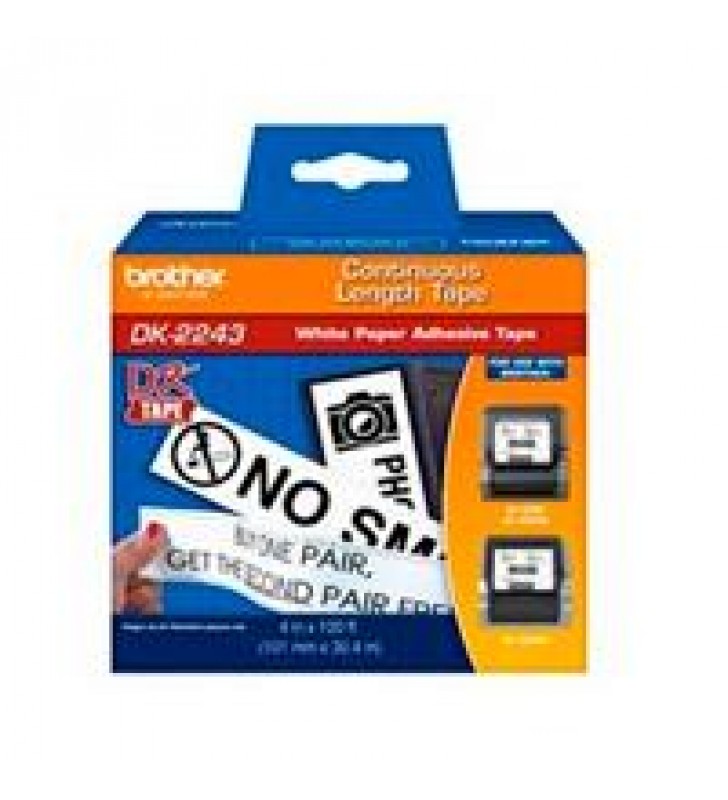 ROLLO DE CINTA BLANCA CONTINUA BROTHER DK2243 DE 101 X 30.4. COMPATIBLE CON QL1110NWB ROLLO DE CINTA BLANCA CONTINUA BROTHER DK2243 DE 101 X 30.4. COMPATIBLE CON QL1110NWB