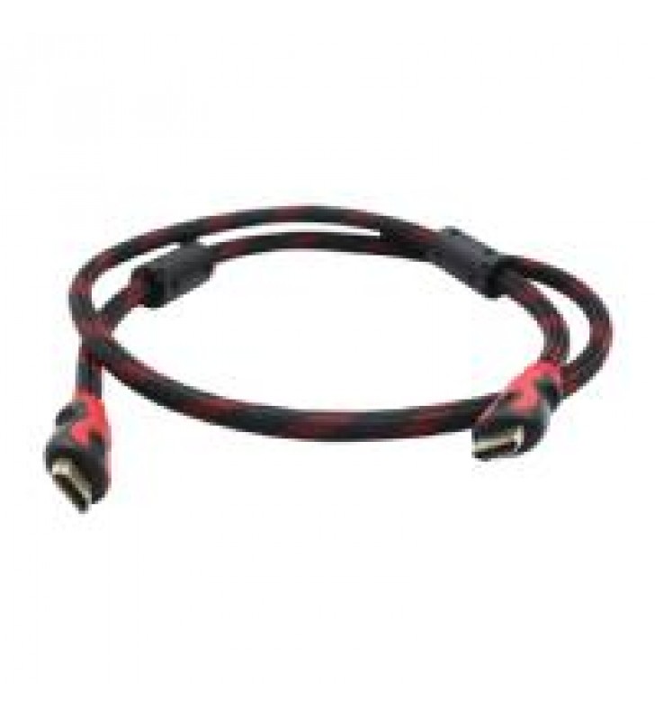 CABLE HDMI GHIA 1 MTS REFORZADO PARA USO RUDO COBRE 4K A 24 HZ ETHERNET BOLSA