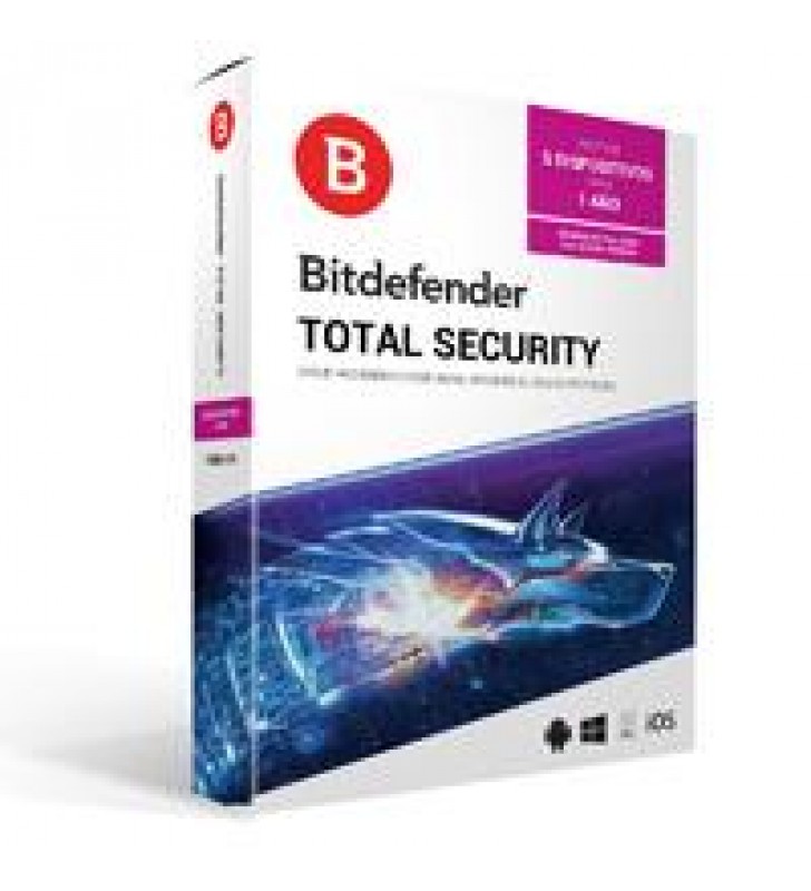 BITDEFENDER TOTAL SECURITY MULTIDISPOSITIVOS 5 USUARIOS 1 ANO DE VIGENCIA (CAJA) BITDEFENDER TOTAL SECURITY MULTIDISPOSITIVOS 5 USUARIOS 1 ANO DE VIGENCIA (CAJA)