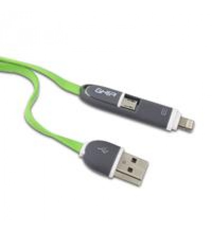 CABLE 2 EN 1 MICRO USB/TIPO LIGHTNING GHIA 1.0 MTS USB 2.1 CARGA Y TRANSFERENCIA DE DATOS CON PROTEC