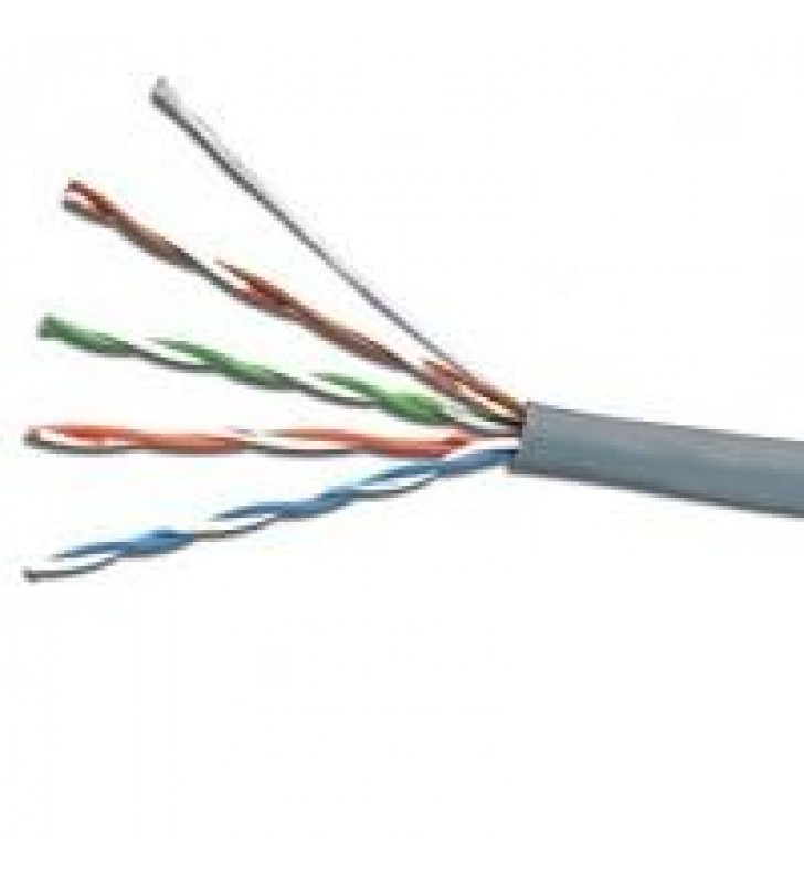 BOBINA DE CABLE EXTERIOR WAM CAT5E SIN GEL UTP 100% COBRE 24 AWG 305 MTS COLOR GRIS