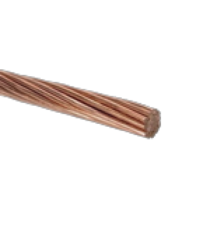 CABLE ELECTRICO DE COBRE DESNUDO SEMIDURO 7 HILOS, CAL. 2 AWG, ROLLO DE 100 M.