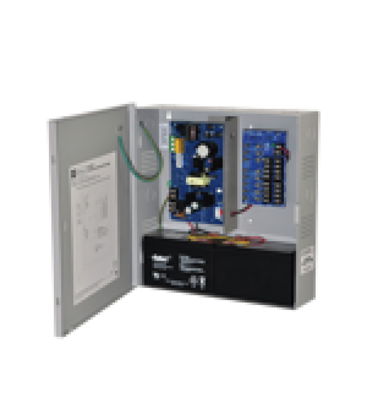 FUENTE DE ALIMENTACION DE 12/24 VCC A 4/6A CON 8/16 SALIDAS, CON CAPACIDAD DE BATERIA DE RESPALDO, REQUIERE BATERIA