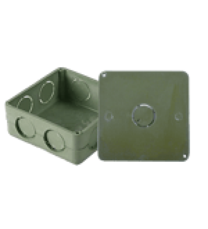 CAJA CUADRADA Y TAPA DE 1 PARA INSTALACIONES CON TUBERIA PVC CONDUIT PESADO.