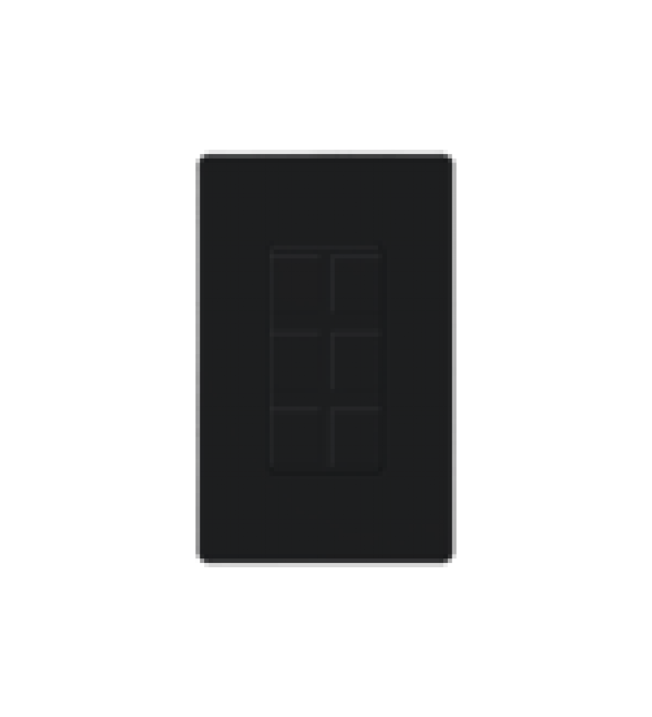 PLACA DE 6 PUERTOS COLOR NEGRO