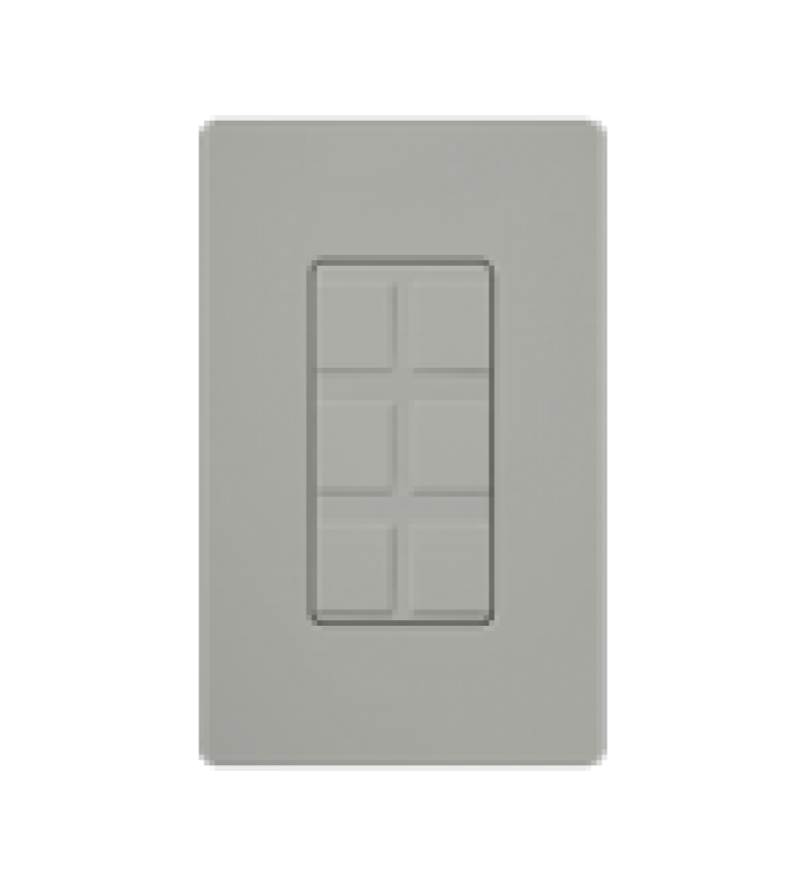 PLACA DE 6 PUERTOS COLOR GRIS